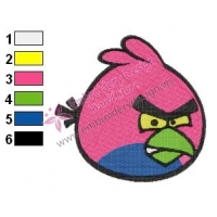 Coloured Angry Birds Embroidery Design